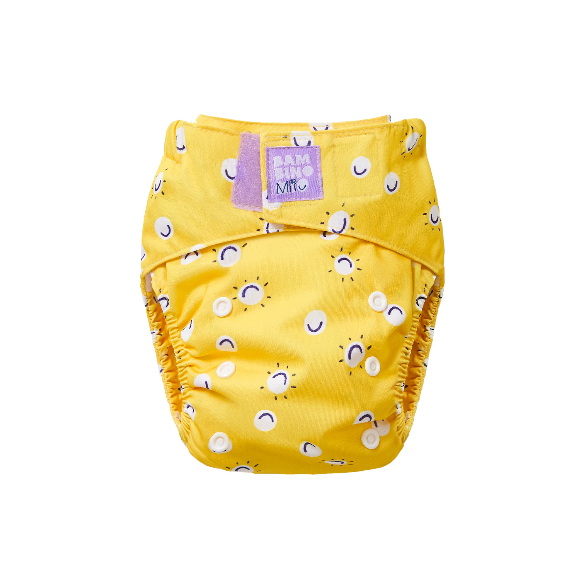 Bambino Mio, Revolutionary Reusable Nappy - Sustainable, Washable, Chemical-Free Eco Nappy from Newborn to Toddler (Smile)