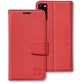 SafeSleeve EMF Protection Anti Radiation Samsung Galaxy Case: Galaxy S23 Plus RFID EMF Blocking Wallet Cell Phone Case (Red)
