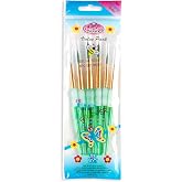 Royal Brush Big Kids Choice Deluxe Round Synthetic Paint Brush Set, Assorted Size, Green, Set of 6