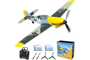 ANBURI RC Plane 4 Channel RC Airplane – RC Airplane Ready to Fly Upgrade Messerschmitt BF-109 Remote Control Airplanes for Beginners Adult with Xpilot Stabilization System & One Key Aerobatic