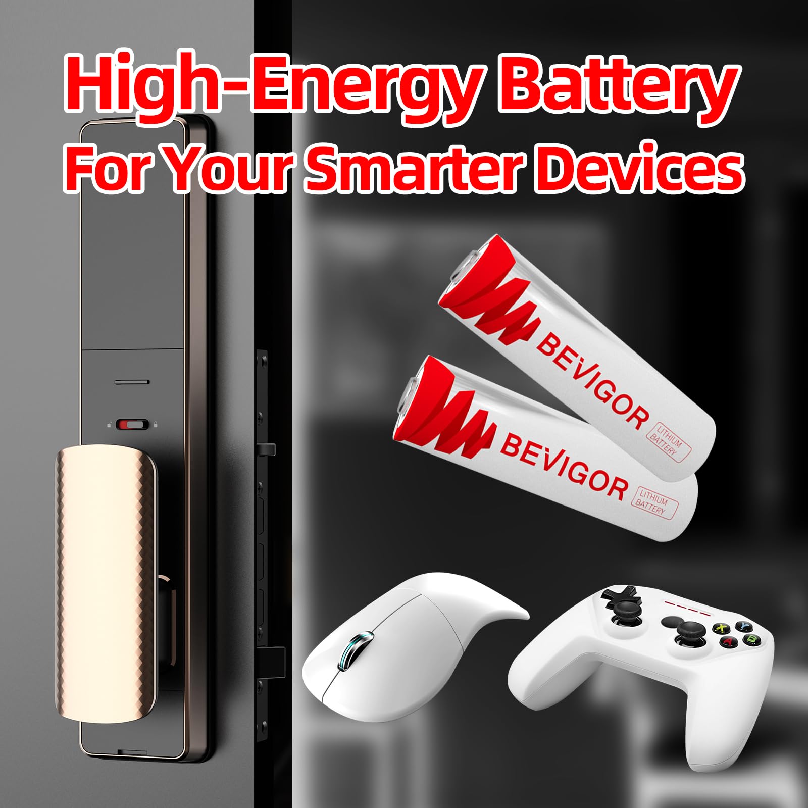 BEVIGOR Lithium Batteries AA Size, AA Battery 8 Pack, Double A Batteries, 1.5V Lithium Iron AA Batteries, Longer Lasting Double A Battery for Flashlight, Toys, Remote Control【Non-Rechargeable】
