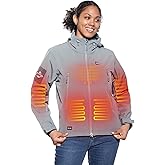 DEWBU Heated Jacket for Women with 12V Battery Pack Winter Outdoor Soft Shell Electric Heating Coat