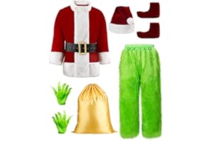 Penny Esther Halloween Costumes Adult Cosplay Christmas Green Santa Costume Funny Santa Suit for Men Santa Outfit