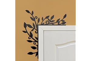 Urbraneco Floral Window and Door Corner Accent Leaf Corner Topper Decor Metal Hanging Decor for Door Corner