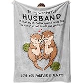 Husband Valentines Day Birthday Gifts, Husband Gifts Blankets, Fathers Day Anniversary Wedding Gift for Husbands, Soft Throws Blanket Gift for Husbands, 60'' X 50''