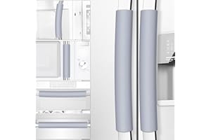 Royleath Refrigerator Door Handle Covers, 6PCS, Leather Kitchen Appliance Handle Covers, Keep Your Fridge Microwave Oven Stove or Dishwasher Clean, Stains Dirty Oils, Kitchen Decor(Bluish-Gray)