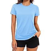 TACVASEN Women's Short Sleeve Workout Shirts UPF 50+ Sun Protection Quick Dry Athletic Tops for Running Gym Tee