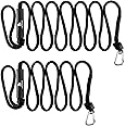 Obcursco PWC Boat Dock Lines 1/2”x (7ft & 14ft), Jet Ski Mooring Dock Line Tie Pontoon Accessories for Waverunner, Kayak Tow Lines with 316 Stainless Steel Clip (Black)