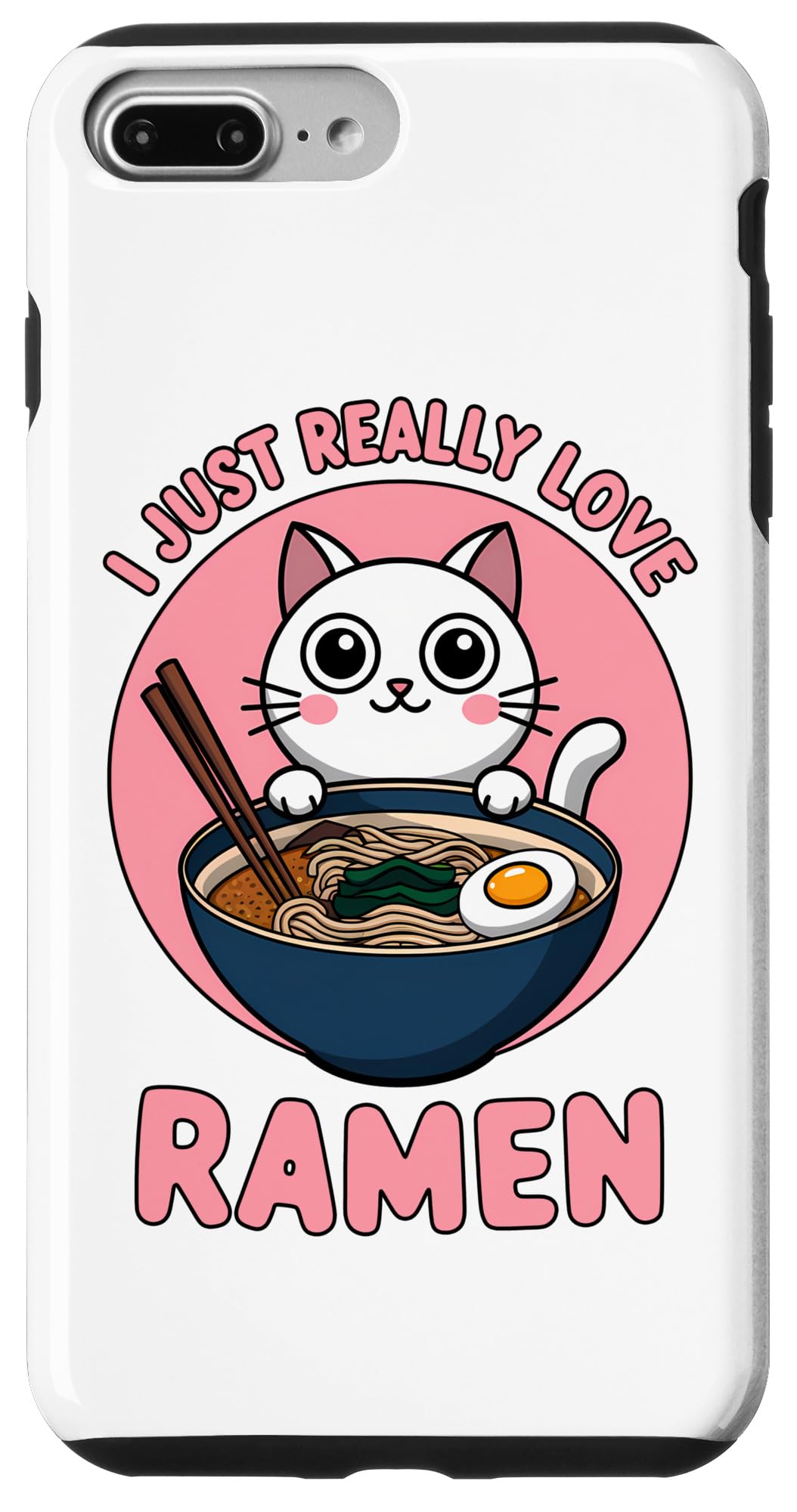 iPhone 7 Plus/8 Plus Kawaii Cat Ramen Cute Ramen Noodles Kawaii Cat Case