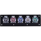 Power Assemblies 5 Position CAM Lock Panel, 400 Amp, 3 Phase 120/208V, Male, 90°, Double Set-Screw Connections with NEMA 3R Clear Snap-Back, Series 16 CAM Connectors, Power Distribution Panel