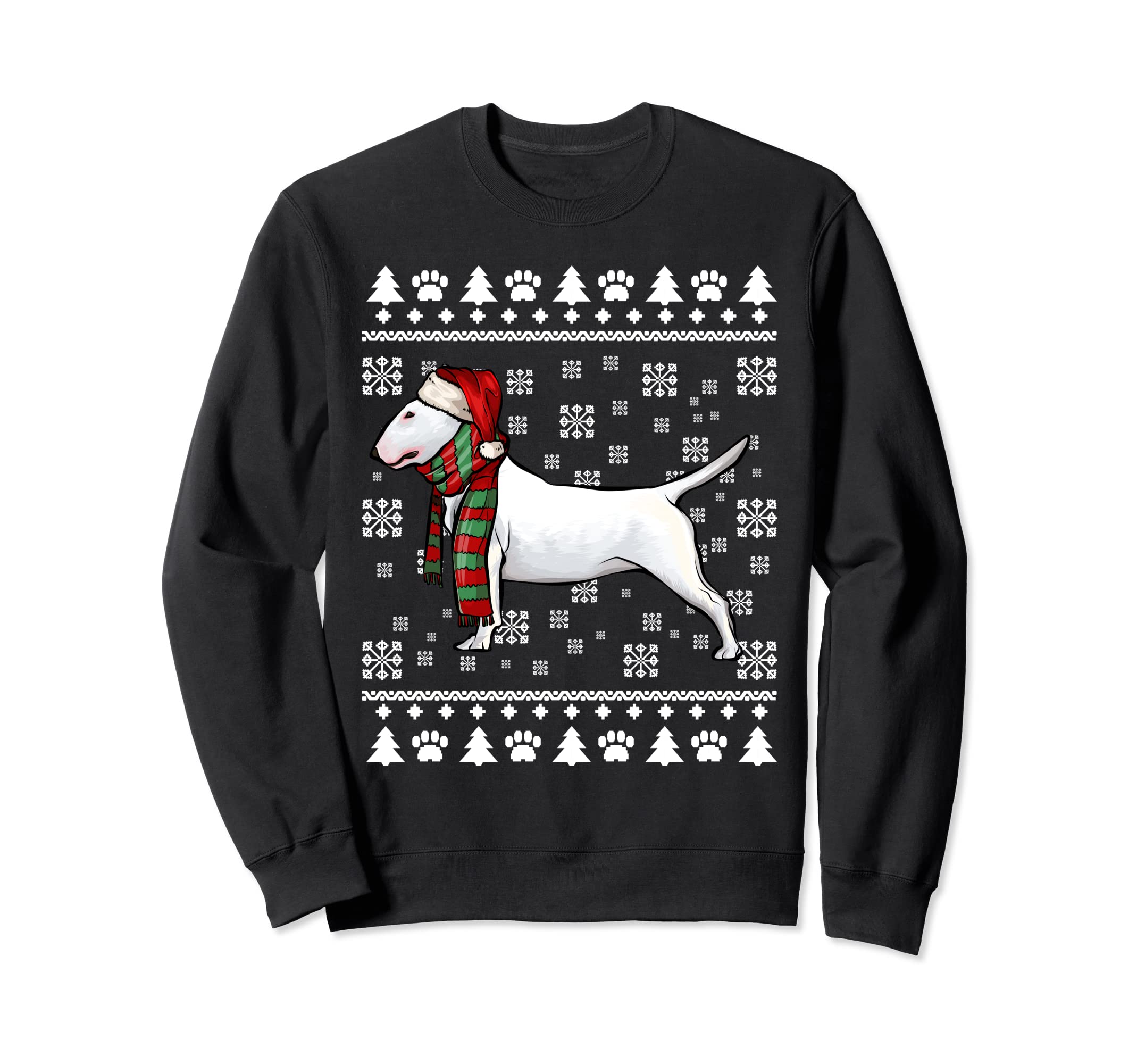 Bull Terrier Dog Santa Hat Xmas Ugly Christmas Sweatshirt