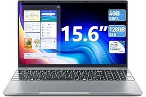 SGIN Laptop 15.6 inch, 4GB DDR4 128GB SSD Laptop Computers with Intel Celeron Processors(up to 2.6Ghz), UHD Graphics 600, IPS HD Screen, 2.4/5.0G WiFi, USB3.2*2, Type-C, BT5.0, Large Battery Capacity