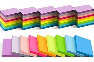 TKTB (54 Pads) Mini Sticky Notes 1.5x2 in, 9 Colors Bright Strong Adhesive Post, Suitable for School, Home, Office, Clean Removal