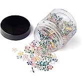 200 PCS Daisy Flower Glass Beads with Storage Jar| Thicker and Consistent Size Daisies | Premium Assorted and Vibrant Colour Daisies.