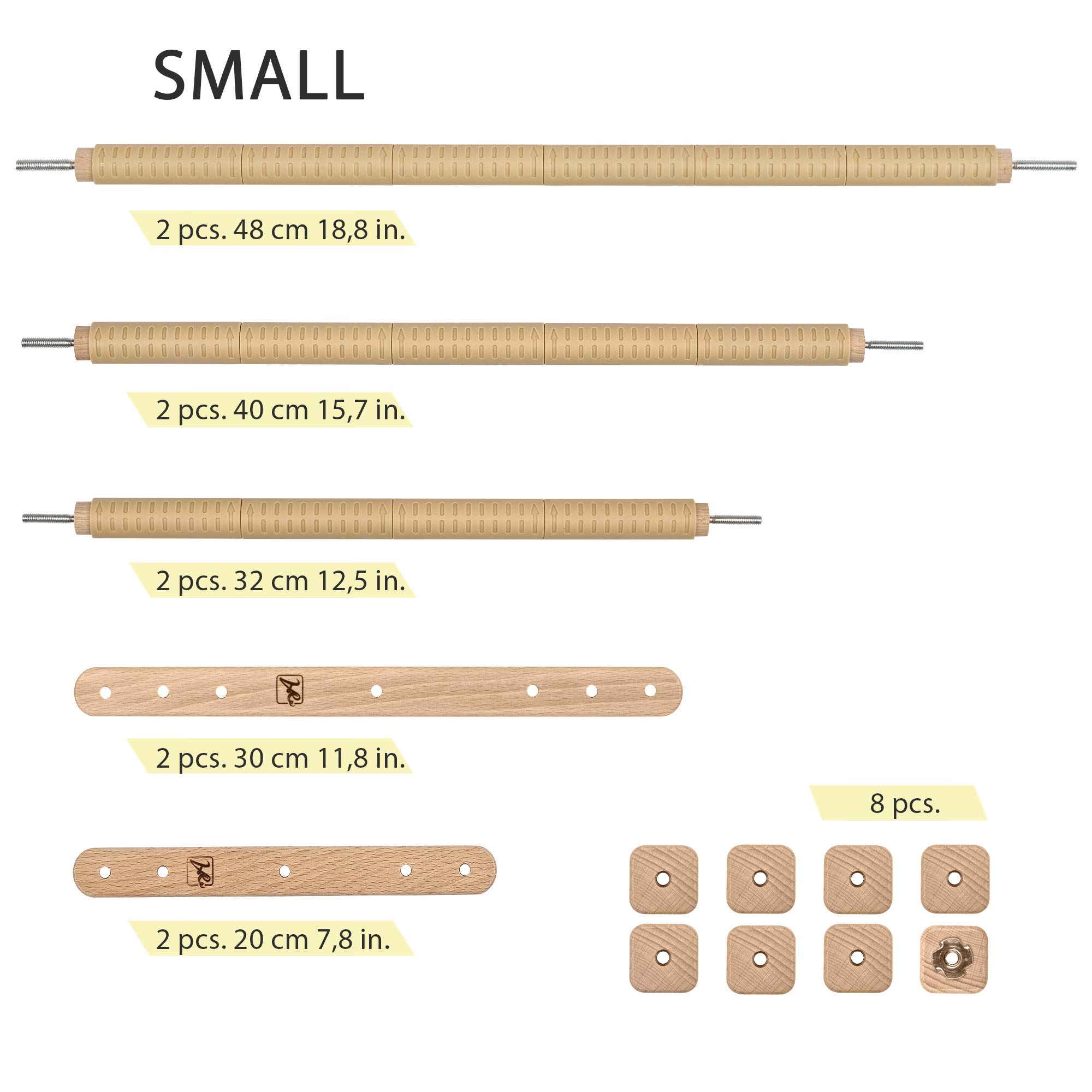 Arabeska Cross Stitch Scroll Frame Set with Plastic Clamps from Beech Hardwood Different Sizes (S/L/SE) (Special Edition)