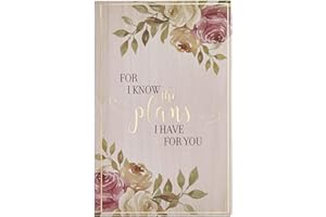 Christian Art Gifts Flexcover Journal | For I Know The Plans – Jeremiah 29:11 Bible Verse | Floral Inspirational Notebook w/128 Lined Pages, 5.5” x 8.5”