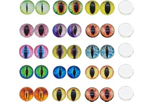 GraceAngie 50PCS 6mm Evil Dragon Snake Glass Eyes for Polymer Clay Dolls Sculptures Craft Fit 6mm Jewelry Blanks