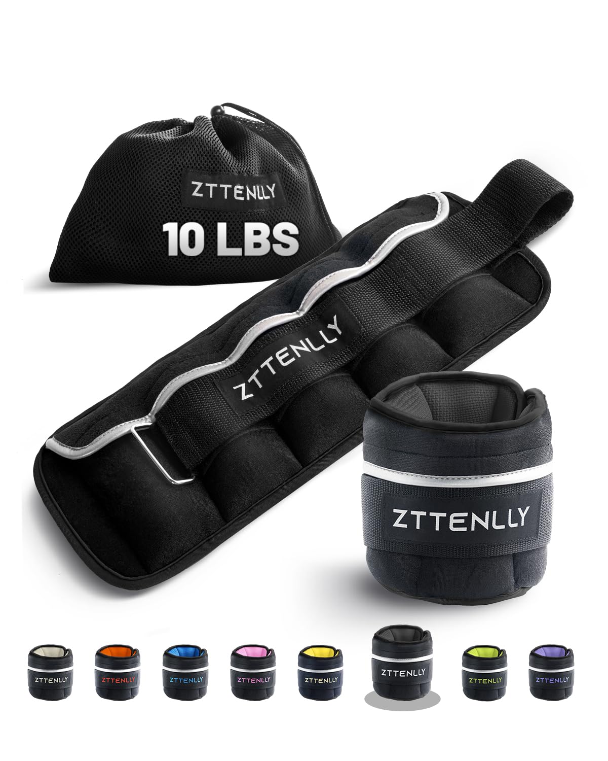 Photo 1 of Adjustable Ankle Weights 1-5/10/15/20LBS Pair with Carry Bag - Breathable Fabrics, Reflective Trim - Strength Training Leg Wrist Arm Ankle Walking Weights Sets for Women Men Kids