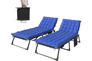 Outsunny Lounge Chair Outdoor Set of 2, 29.5" Wide Folding Chaise Lounge Tanning Chair, 5-Position Beach Patio Lounger Campin