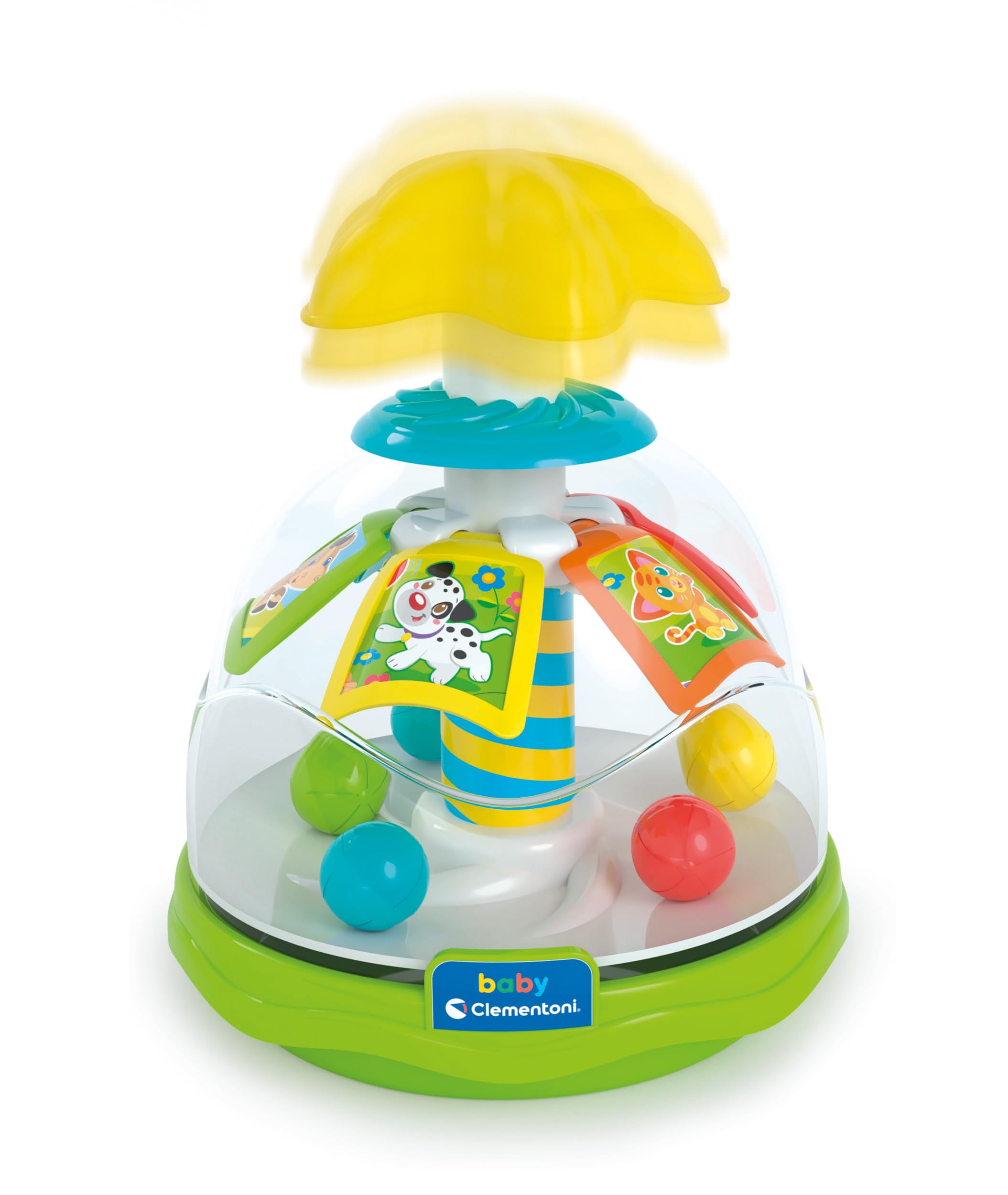 Clementoni Baby Infant Toys - Spinning Top Happy Friends Press Spinner, Sensory & Developmental Toy, Toddler Gift 9 Months, 17895