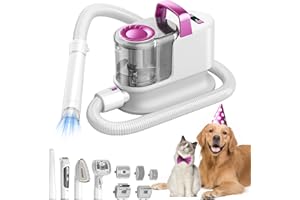 HOMPANY Dog Grooming Kit & Vacuum,Electric Clippers for Grooming, Dog Vacuum Brush for Shedding Grooming with 2.5L Dust Cup, Pet Grooming Vacuum Suction 99% Pet Hair, Noise<50dB, 11 Pet Grooming Tools