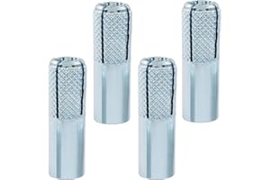Coufce 4pcs 1/2 Inch Drop in Anchors Zinc Plated Carbon Steel Concrete Knurled Internal Forced Expansion Screw Bolts for Home