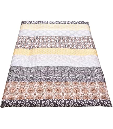 Housse De Matelas Futon En Coton Doux - Fermeture Éclair Intégrale, Imprimé Décoratif, Protection Anti-Poussière