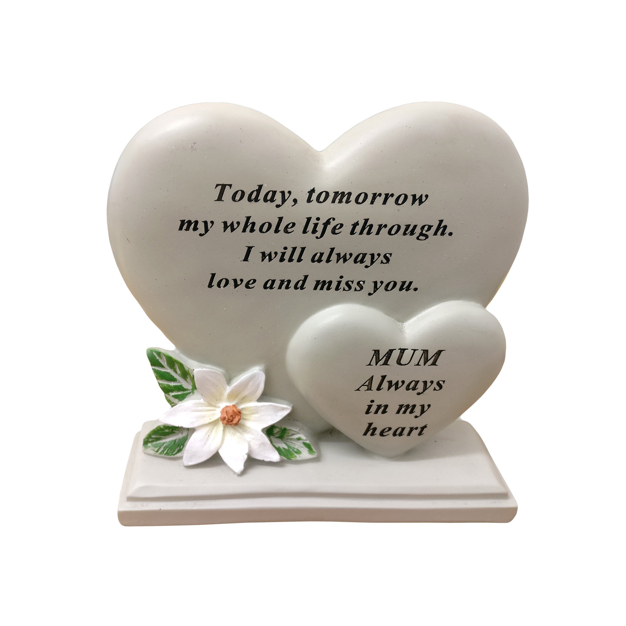 David Fischhoff Mum Double Heart Plaque, Cream