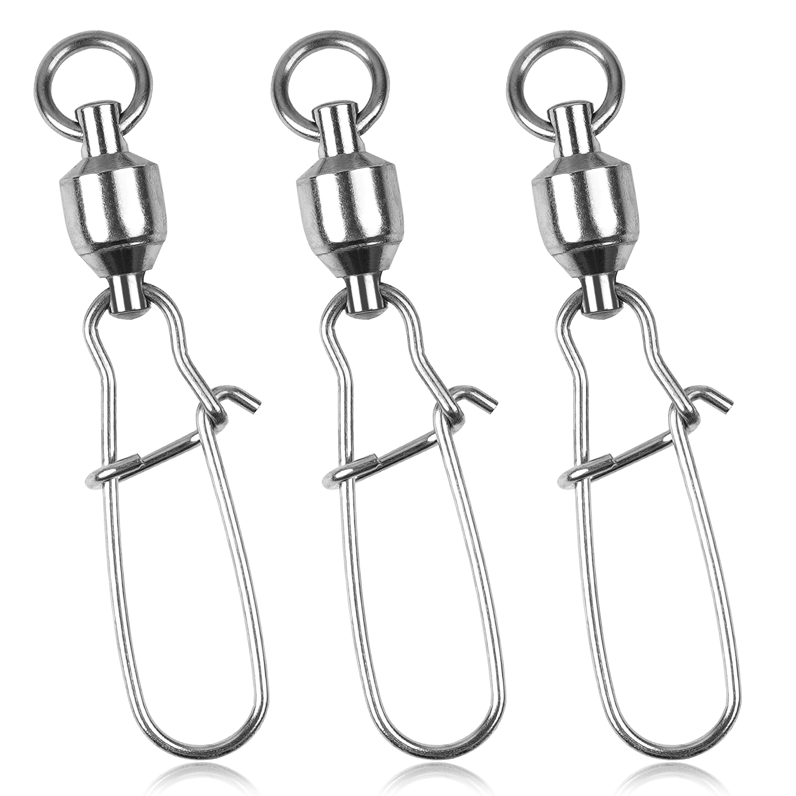Ball Bearing Fishing Swivel Snaps,10pcs High Strength Copper Snap Swivels Fishing Line Connectors for Freshwater Saltwater Fishing Tackle (2#-10pcs-50lb)