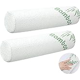 Bucherry 2 Pcs 18 x 4 Inches Cervical Neck Roll Memory Foam Pillow Cylinder Bolster Pillow for Bed Round Neck Support with Removable Washable Cover for Sleeping Travel Yoga Legs Back Lumbar
