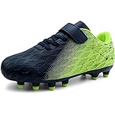 brooman Kids Firm Ground Soccer Cleats Boys Girls Athletic Outdoor Football Shoes