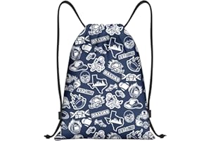 MAUPIVAE Dallas Football Lovers Drawstring Backpack Blue Sports Gym Football Bags for Women Men Adult Travel Hiking