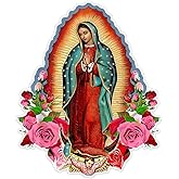 ZUKHL 2pcs 4.92''x5.91'', Virgin Mary of Guadalupe Self-Adhesive Vinyl Decal, Used for Car Windows, Bumper, Laptops, Waterproof Exterior Car Accessories #2BZ155
