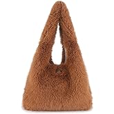 Faux Fur Purses for Women Winter Fluffy Bag Large Capacity Fuzzy Purse Cute Soft Fur Tote Bag Shoulder Bag