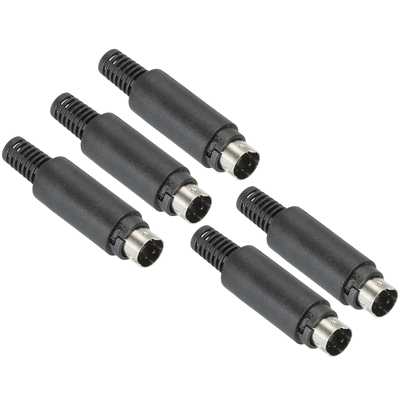 PATIKIL S-Video DIN Mini Male Socket 4 Pin Signal Transmission for TV, DVD Player Pack of 5