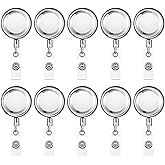 10 Pack Heavy Duty Retractable Badge Holder Reel Metal ID Badge Reel with Alligator Clip Badge Holder Retractable Clip Lightweight Strong Badge Reel for Nurses Professionals Students Teachers Office