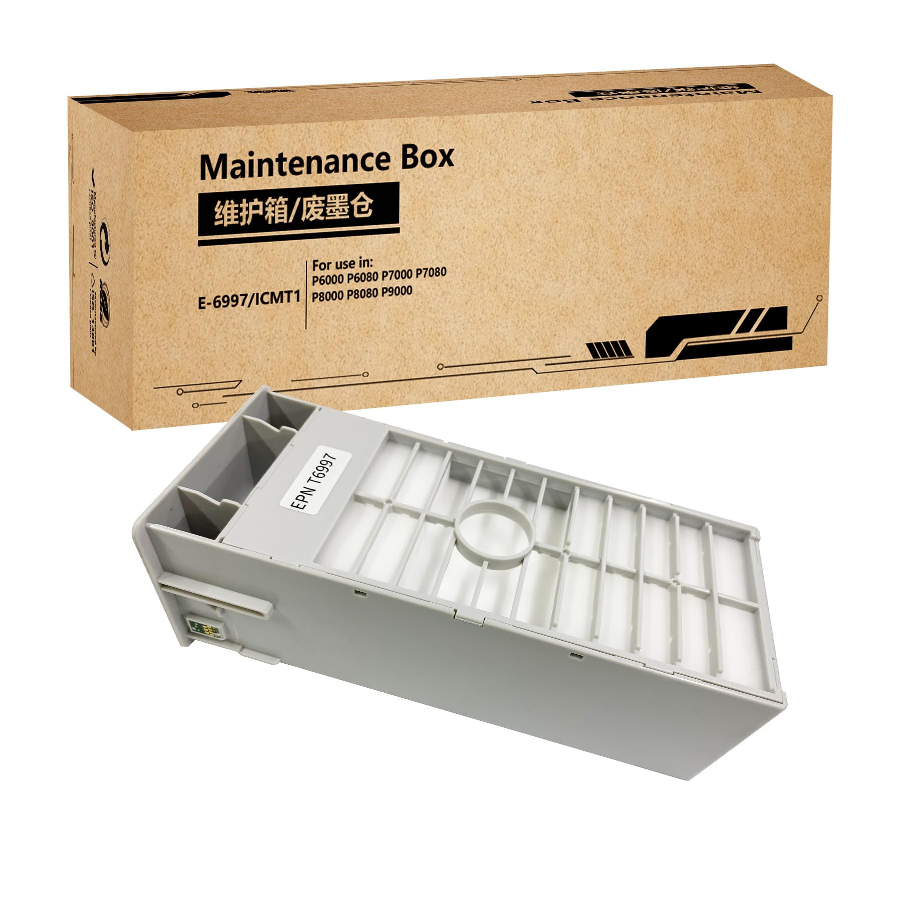 HEMEINY T6997 C13T699700 Ink Maintenance Box Compatible with SureColor T3400 T5400 T3480N T5485 T3470 T3475 T5470 P7570 P9570 P6080 P7080 P8080 P9080 P6000 P7000 P8000 P9000 P9500 Printer