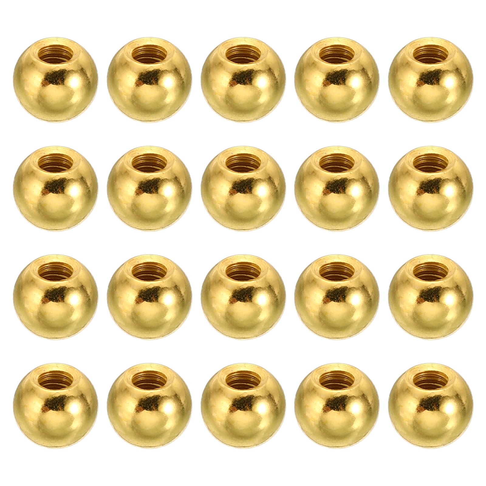 PATIKIL M4 x 9mm Ball Nuts Knob, 30 Pack Steel Drilling Ball Caps Blind Hole Handle Nut Decoration for Furniture Lamp or DIY Project, Electrophoresis Gold