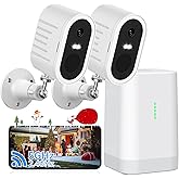 Security Cameras Wireless Outdoor No Subscription,5G/2.4G WiFi 4MP Solar Cameras for Home Security 2Cam-Kit,Supports 128GB Local Storage,PIR Alerts Color Night Vision Home Security Cameras System IP66