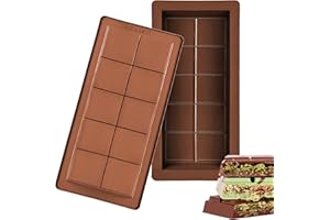 DIFENLUN 2PCS Deep Chocolate Bar Molds, Large and Thick, Silicone Chocolate Bar Molds, Chocolate Bars DIY Deep Chocolate Cand