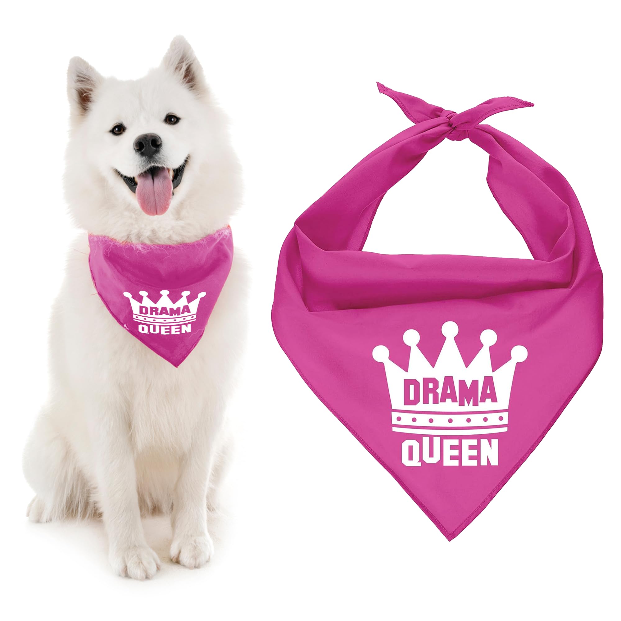 Parisian Pet Dog Bandana for Dogs and Cats - Dog Bandanas Large and Small Kerchief Scarfs - Dog Bandanas Drama Queen