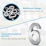 Vicloon 3D Door Numbers 3 Inches Self-Adhesive Silver Waterproof (6) view 4