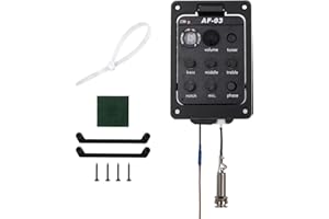 logyues Black Plastic Acoustic Guitar Preamp Pickup 301 for Play Board Radio for Acoustic Acoustic Guitar