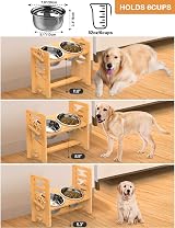 Vantic Large Elevated Dog Bowls Adjustable Raised Feeding Station with 2 view 2
