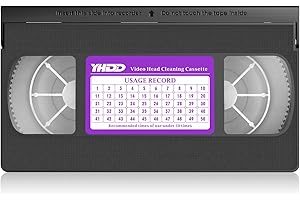 YHDD VCR Head Cleaner Tape for VHS/VCR Players, Dry Type Reusable Video Head Cleaner