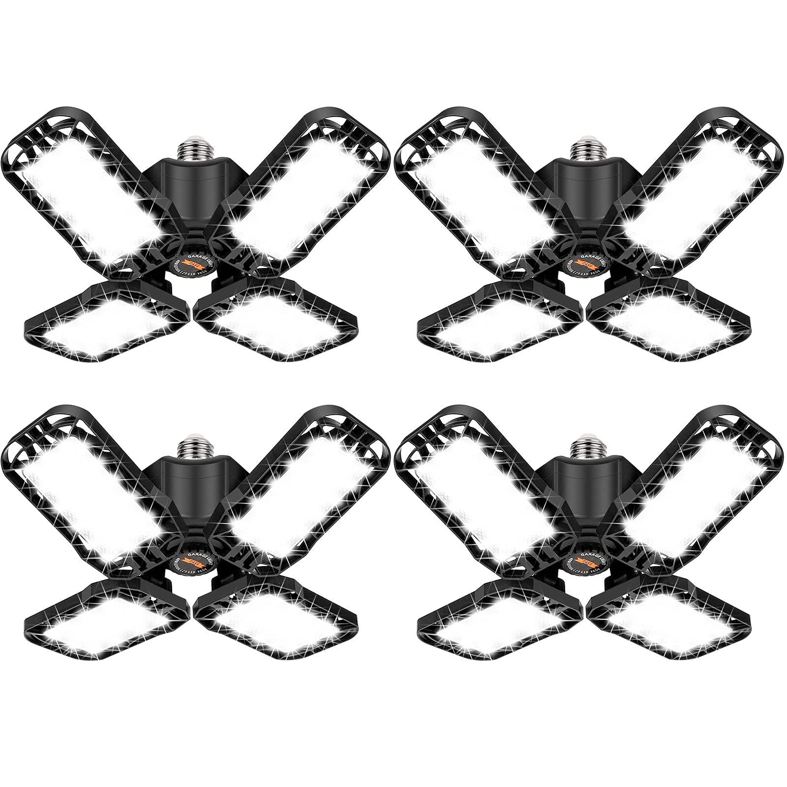 Tudoccy LED Garage Light 4 Pack, 120W Ultra Bright