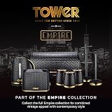 Tower Empire 16 Piece Dinnerware Set Stoneware Black and Brass view 5