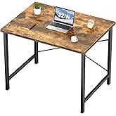 Sweetcrispy Computer Small Office Desk 32 Inch Student Study Writing Work with Metal Frame Wood Tabletop Modern Simple PC Hom
