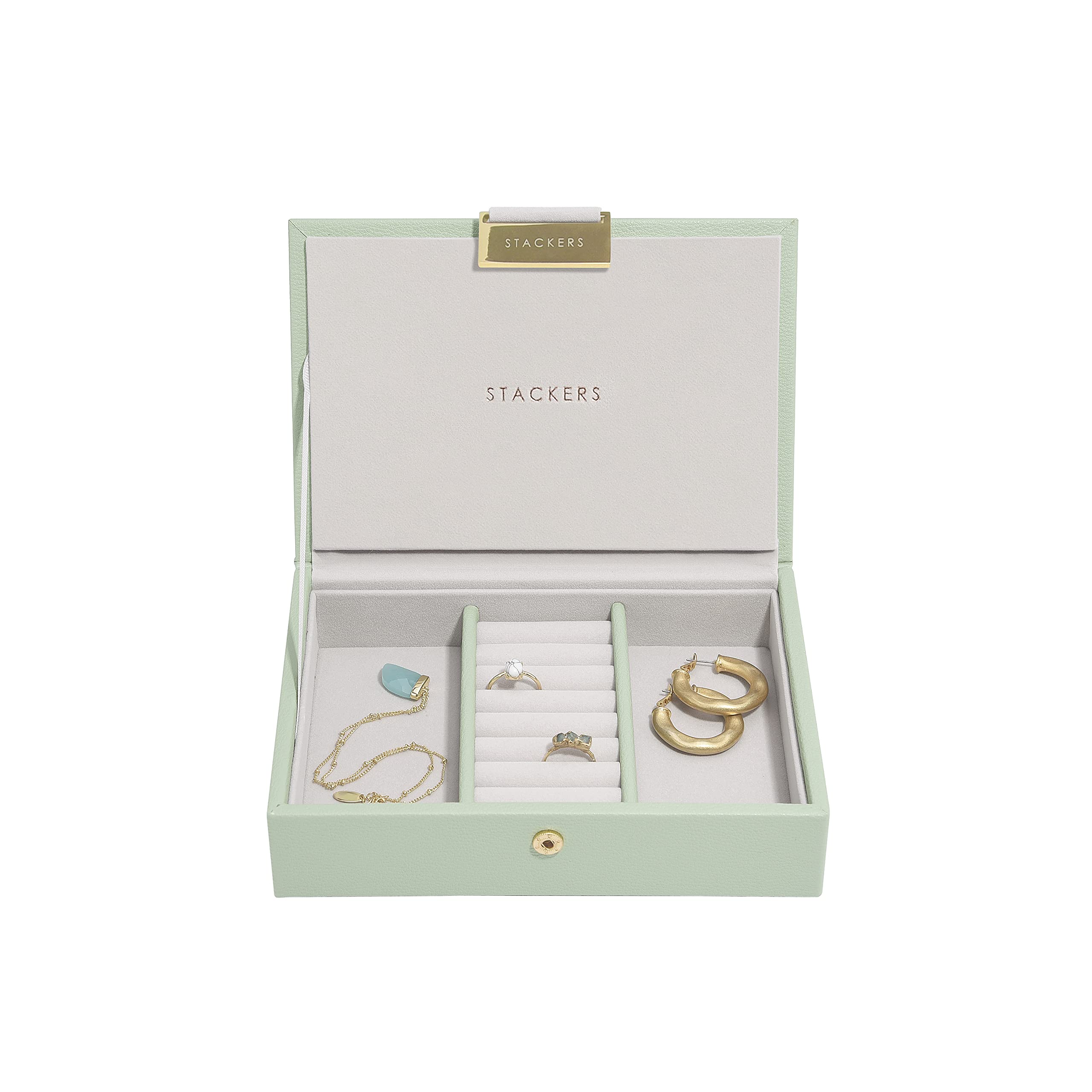 Stackers Sage Green Mini Jewellery Box Lid