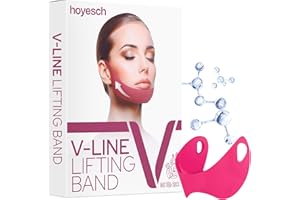 hoyesch 5PCS Double Chin Mask - V Line Chin Strap - Toning Hydrogel Collagen Face Mask with Hyaluronic Acid & Aloe Vera | Chin strap for women